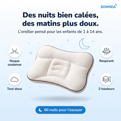 Oreiller enfant SOMNEA : des nuits bien calées, des matins plus doux