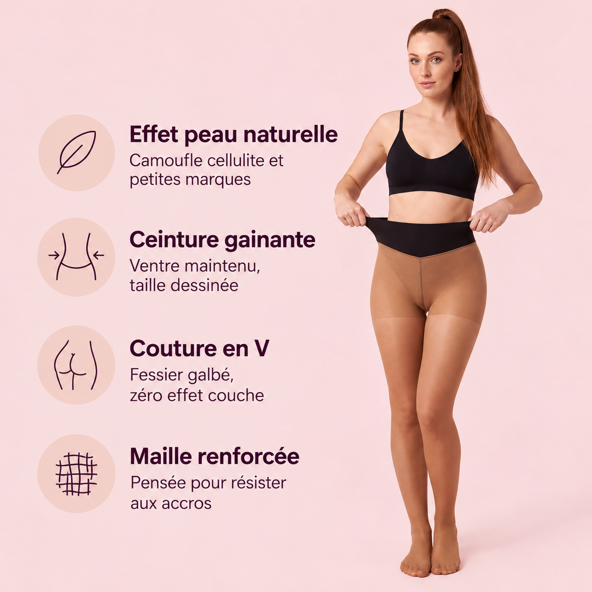 Sculptéa - Collant thermique sculptant effet peau nue